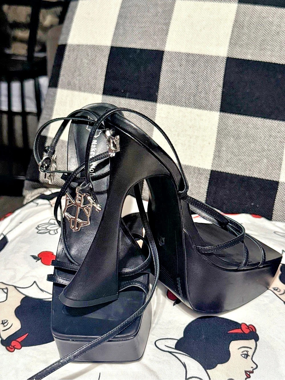 Naked Wolfe Hope Black Platform Heels US 8.5